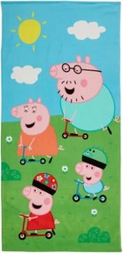 Ręcznik plażowy dziecięcy PEPPA PIG 70x140 cm kolorowy, 100% bawełniany welur