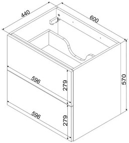 Jasnoszara szafka łazienkowa z szufladami 60 cm - Ibefod 10X