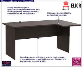 Klasyczne duże biurko narożne wenge Lorina 9X