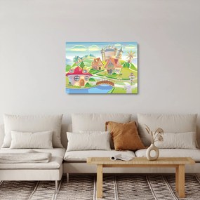 Obraz na szkle - Kolorowe miasteczko (70x50 cm)