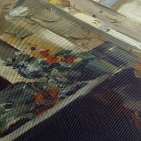 Obraz - Style of Edouard Manet, Bon Bock Cafe, reprodukcje (z zegarem) (90x30 cm)
