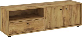 Stojak pod TV – 136 cm x 42 cm x 35 cm – Dąb – Płyta wiórowa pokryta melaminą