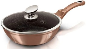 Granitowa złota patelnia z pokrywą 24cm R1-P96