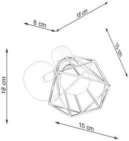 Czarny kinkiet ø 10 cm Varpu – Nice Lamps