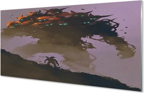 Panel szklany do Kuchni Mroczna Postać o Wielu Głowach