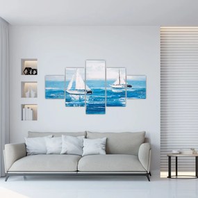Obraz - Obraz jachtów na morzu (125x70 cm)