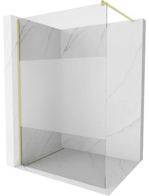 Mexen Kioto ścianka prysznicowa Walk-in 100 x 200 cm, transparent/szron 8 mm, złota szczotkowana - 800-100-101-55-35