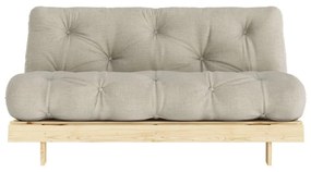 Beżowa lniana rozkładana sofa 160 cm Roots – Karup Design