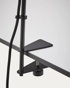 Czarna metalowa lampa stołowa z klipsem (wysokość 51 cm) Jula – Kave Home