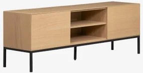 Mebel Rtv 160x40 Cm Z Mdf I Fornirem Dębowym Bromley Roble - Sklum