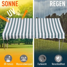 Outsunny markiza markiza zaciskowa składane ramię ramię przegubowe markiza z regulacją wysokości aluminium zielona