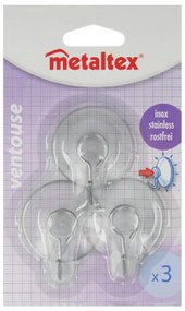 Zestaw 3 haczyków z przyssawką Metaltex