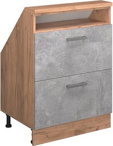 Szafka kuchenna na dach skośny beton 60x46x81.6 r-line