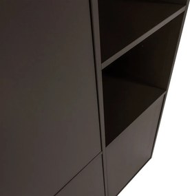 Ciemnobrązowa szafka modułowa z litego drewna sosnowego 108x215 cm Meggy – WOOOD