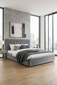 Łóżko dwuosobowe małżeńskie welurowe 160x200 E1-B44