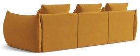 Żółta aksamitna sofa 332 cm Bloom – Micadoni
