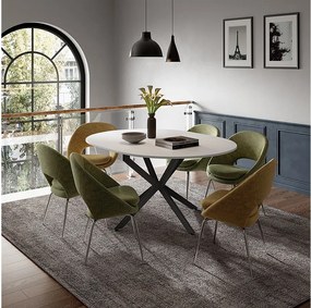 Stół jadalny biały/czarny 120x120x76.5 loyd