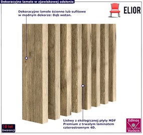 Lamele ażurowe 8 szt. dąb wotan R1-M34
