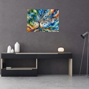 Obraz – Kolorowe energetyczne drzewo (70x50 cm)