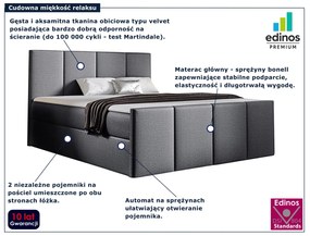 Ciemnoszare tapicerowane łóżko 5 rozmiarów C7-K43