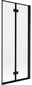 Mexen Mist parawan nawannowy 2-skrzydłowy prawy 80 x 150 cm, czarna ramka, czarny - 8A9-080-002-70-70-P