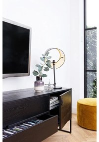 Czarna szafka pod TV z litego drewna jesionowego 180x61x44 cm Silas – WOOOD