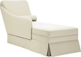 Elegancki kremowy szezlong tapicerowany aksamitem M1-P86