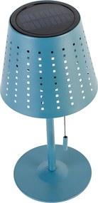 Lampa stołowa zewnętrzna niebieska z LED, 3-stopniowa regulacja jasności, ładowanie i zasilanie słoneczne - Ferre