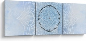 Obraz - Zimowa mandala (z zegarem) (90x30 cm)