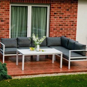 Duży narożnik ogrodowy 268cm x 205cm ze stołem ALLUMINIO GRANDE prawy / lewy