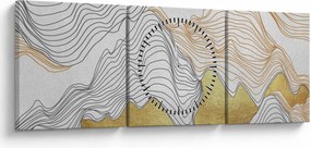 Obraz - Decor III. (z zegarem) (90x30 cm)
