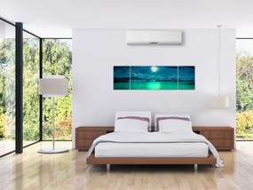 Obraz - Księżyc w pełni nad powierzchnią (170x50 cm)