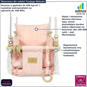 Różowa drewniana huśtawka dla niemowlaka F4-G55