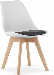 Krzesło MARK czarno-białe / naturalne nogi x 1
