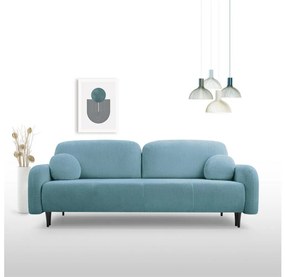 Rozkładana tapicerowana sofa trzyosobowa CLOUDY turkusowa