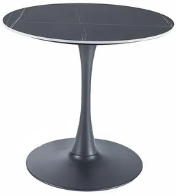 Stół okrągły ESPERO 80x80 czarny marmur/czarny SIGNAL