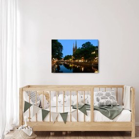 Obraz nocnego historycznego miasta (70x50 cm)