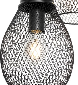 Designerska lampa wisząca czarna 3-światłowa - Raga