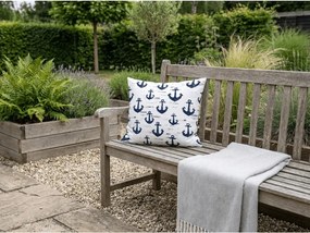 Bawełniana poszewka na poduszkę NAVYSTA POLY 45x45 cm, niebiesko-biała