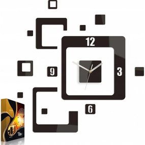 Zegar ścienny naklejany kwadratowy nowoczesny do salonu loft nowoczesny