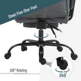 Krzesło biurowe Vinsetto fotel biurowy krzesło komputerowe z regulacją wysokości i podnóżkiem 360° PU 68x80x120–126cm | Aosom PL