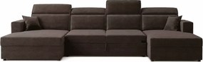 Narożnik Maniro U – duża sofa narożna w kształcie U z funkcją spania i pojemnikiem na pościel