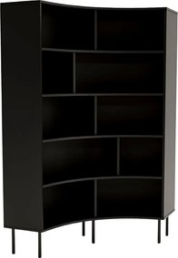 Narożny regał Skandica HORN z czarnymi nogami / czarny