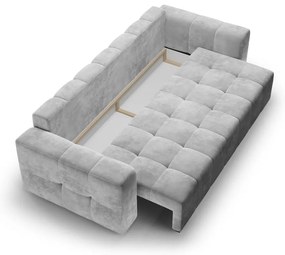 Jasnoszara aksamitna rozkładana sofa Milo Casa Luca