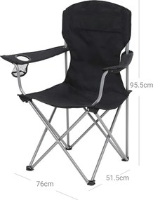 Krzesła kempingowe NOMAD, zestaw 2 szt., czarny SongmicsHome