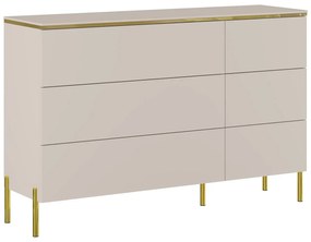 Komoda z 6 szufladami - Beżowy i złoty - VUKIA marki Pascal Morabito