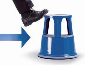 Taboret mobilny stalowy, szary