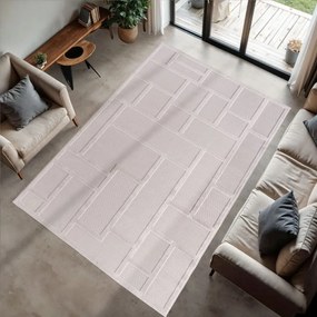 Dywan nowoczesny 3D Doha geometryczny kremowy 240 cm x 340 cm