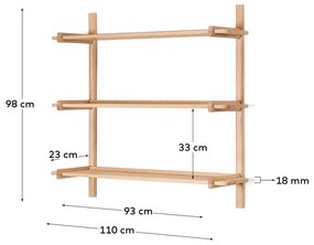 Modułowy system półek z litego drewna dębowego 110x98 cm Sitra – Kave Home