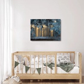 Obraz na szkle zaśnieżonego lasu (70x50 cm)